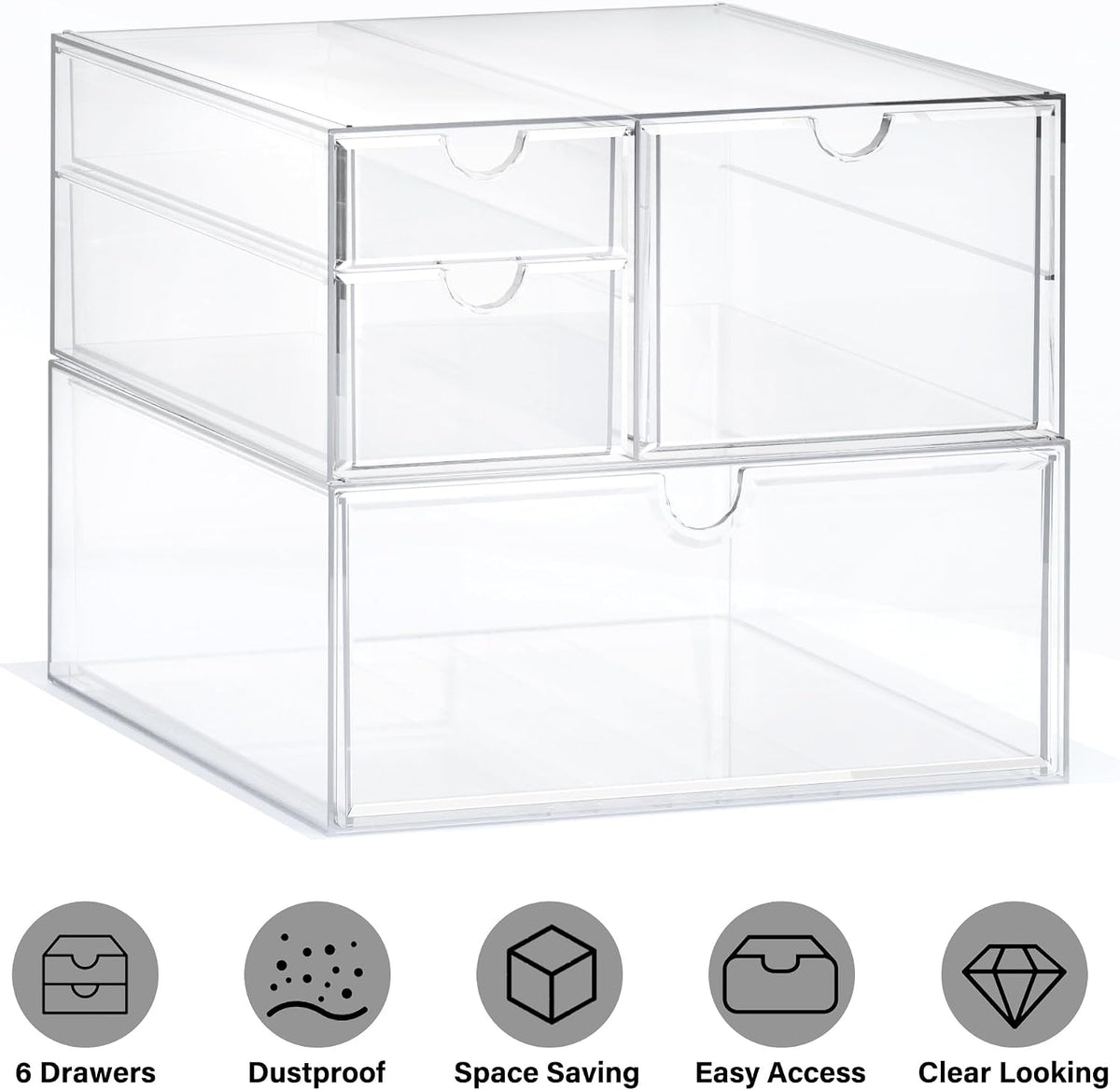 Acrylic Drawer Makeup Organizer with 4 Drawers