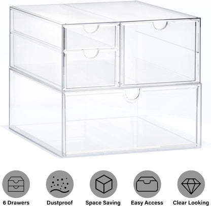 Acrylic Drawer Makeup Organizer with 4 Drawers