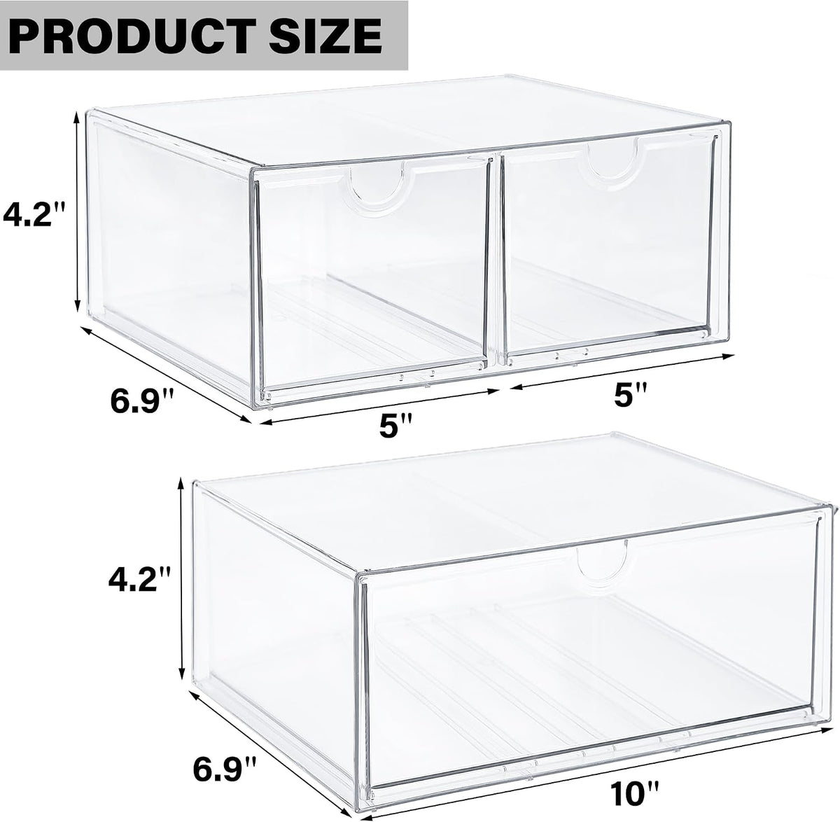 Acrylic Drawer Makeup Organizer with 4 Drawers
