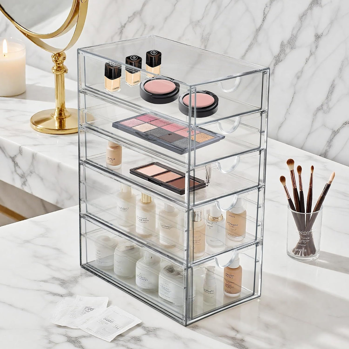 Acrylic Drawer Makeup Organizer with 4 Drawers