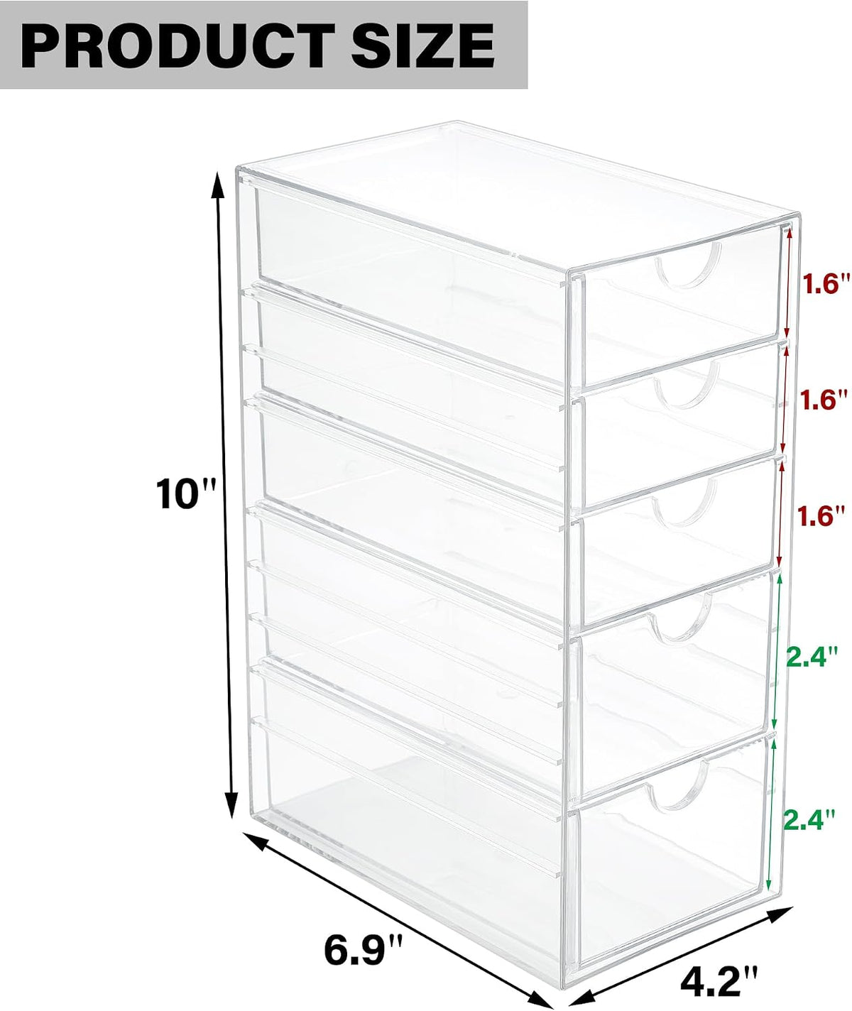 Acrylic Drawer Makeup Organizer with 4 Drawers