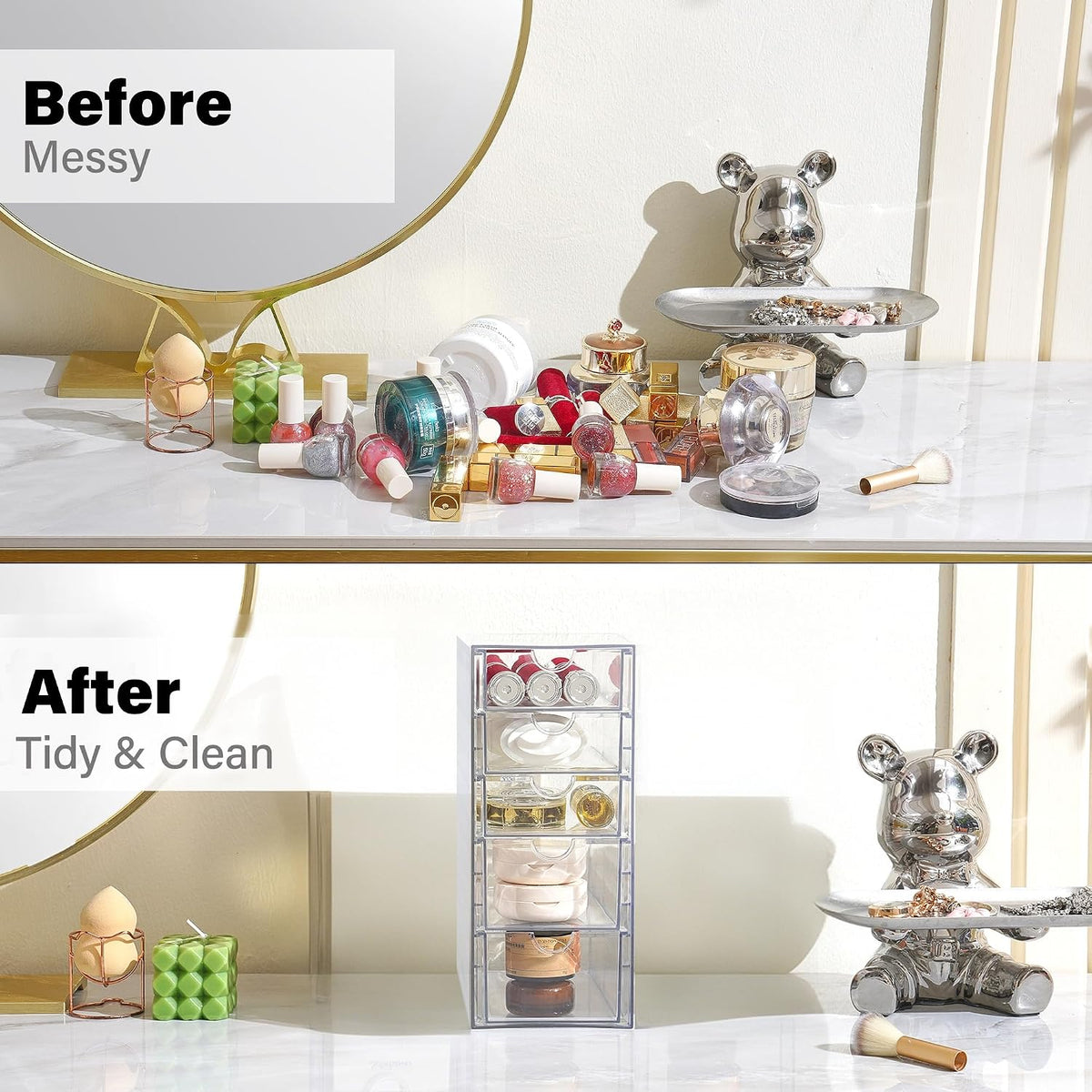 Acrylic Drawer Makeup Organizer with 4 Drawers