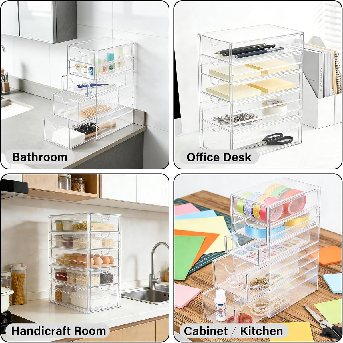 Acrylic Drawer Makeup Organizer with 4 Drawers