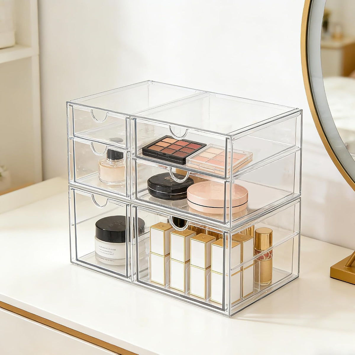 Acrylic Drawer Makeup Organizer with 4 Drawers