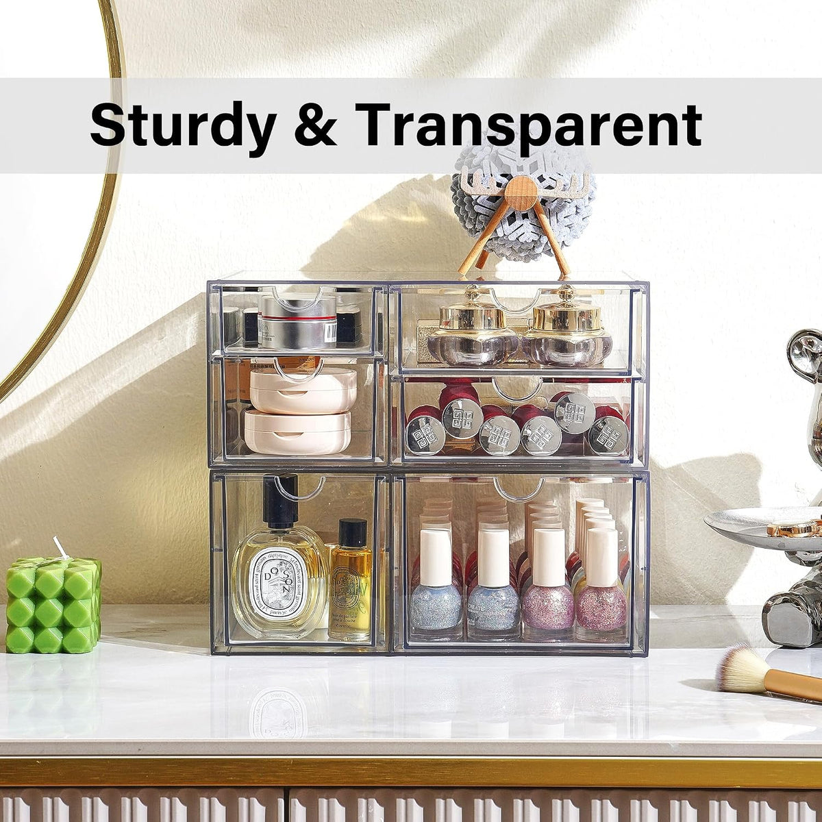 Acrylic Drawer Makeup Organizer with 4 Drawers