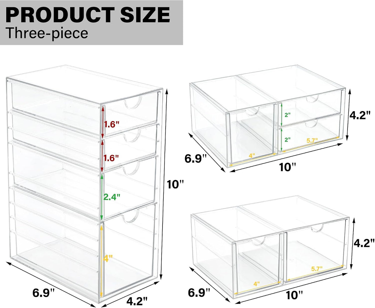 Acrylic Drawer Makeup Organizer with 4 Drawers