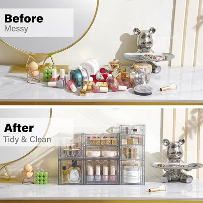 Acrylic Drawer Makeup Organizer with 4 Drawers