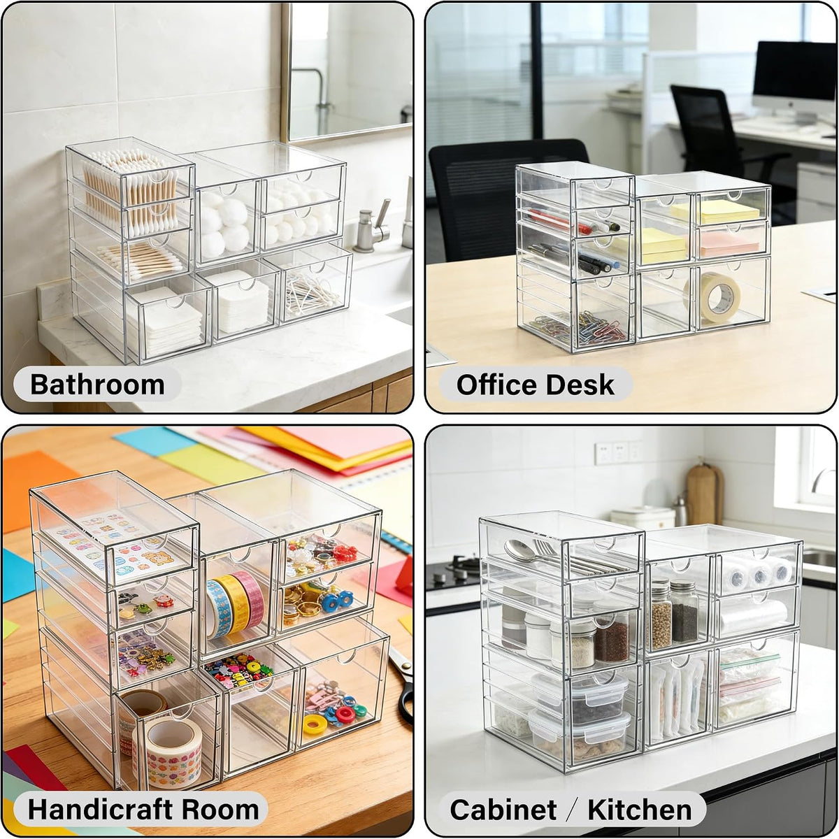 Acrylic Drawer Makeup Organizer with 4 Drawers