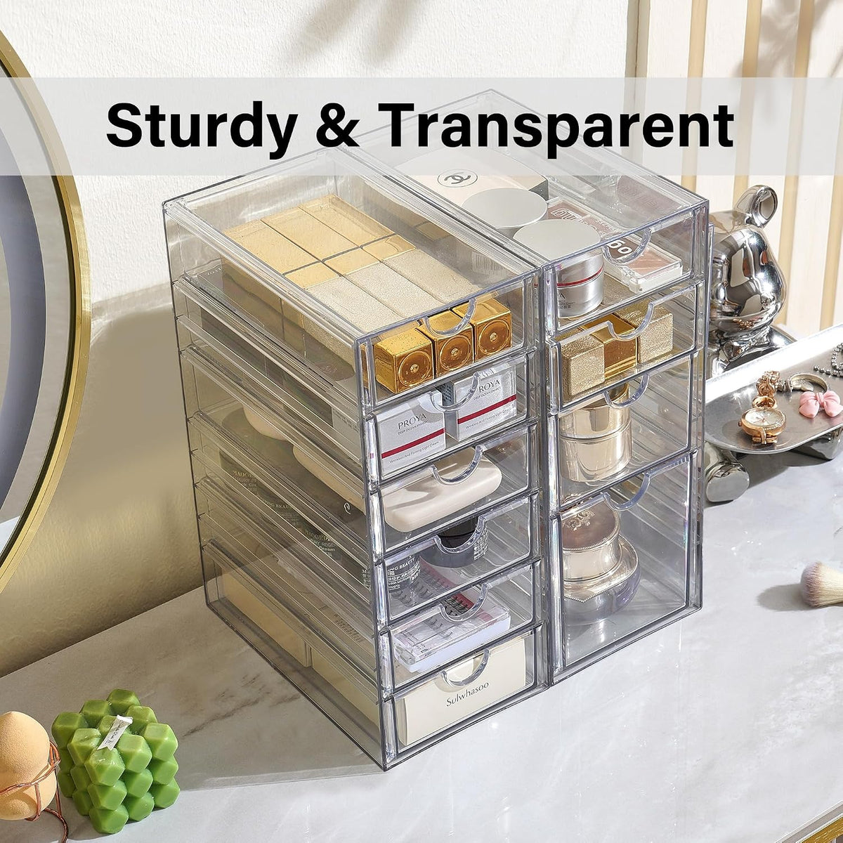 Acrylic Drawer Makeup Organizer with 4 Drawers