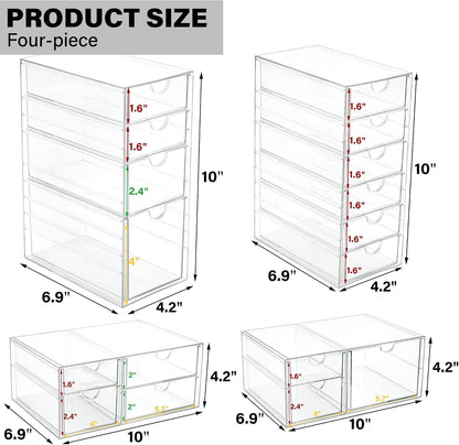 Acrylic Drawer Makeup Organizer with 4 Drawers