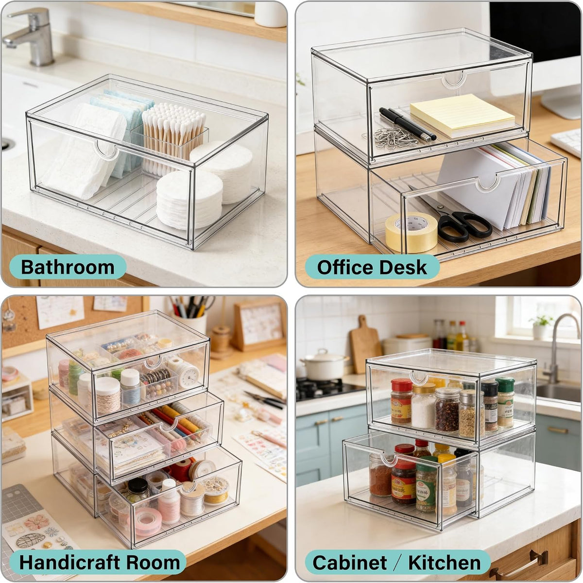 Acrylic Drawer Makeup Organizer with 4 Drawers