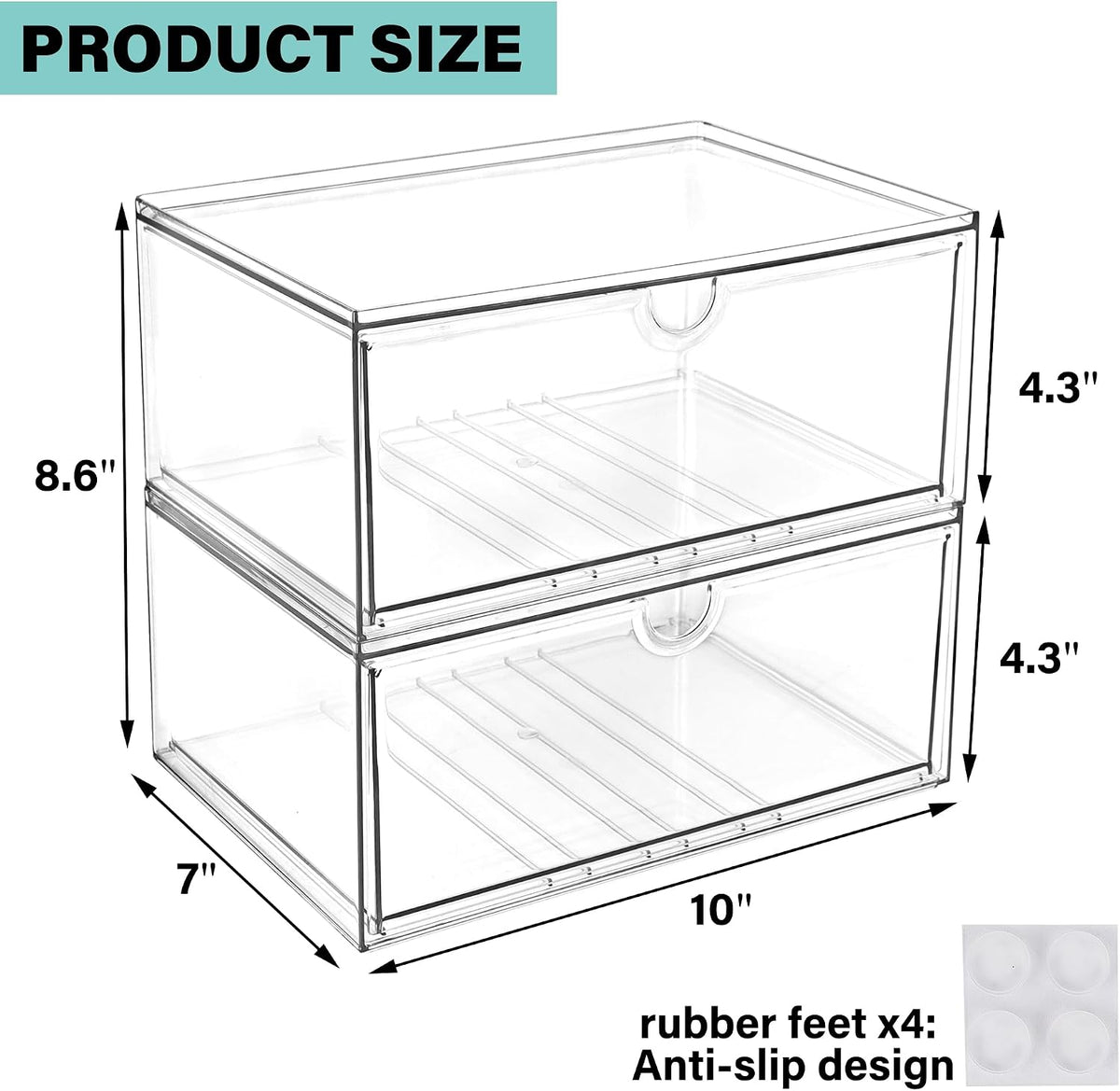 Acrylic Drawer Makeup Organizer with 4 Drawers