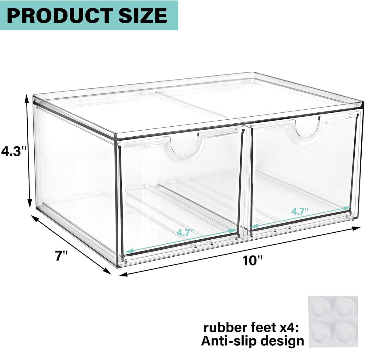 Acrylic Drawer Makeup Organizer with 4 Drawers