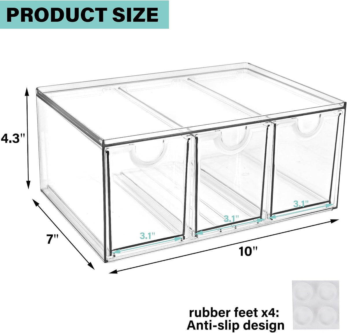 Acrylic Drawer Makeup Organizer with 4 Drawers