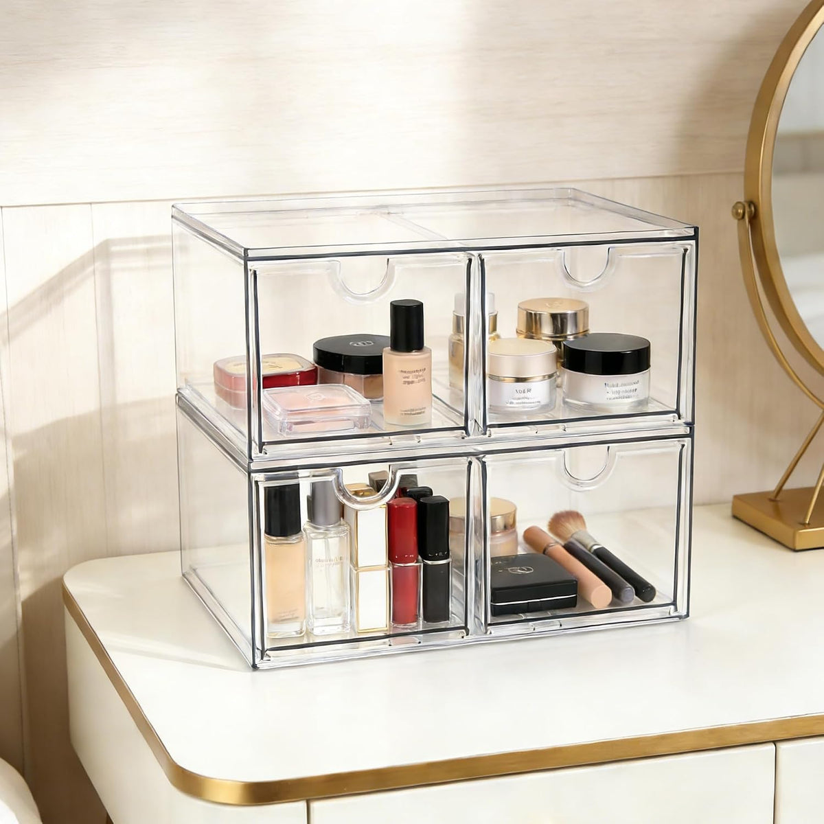 Acrylic Drawer Makeup Organizer with 4 Drawers