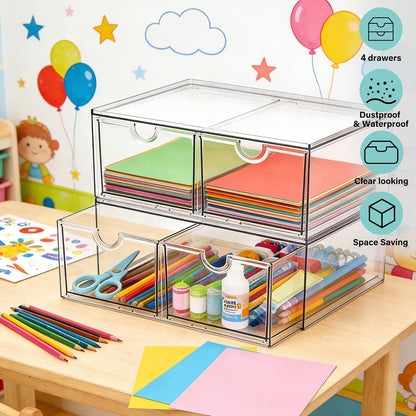 Acrylic Drawer Makeup Organizer with 4 Drawers
