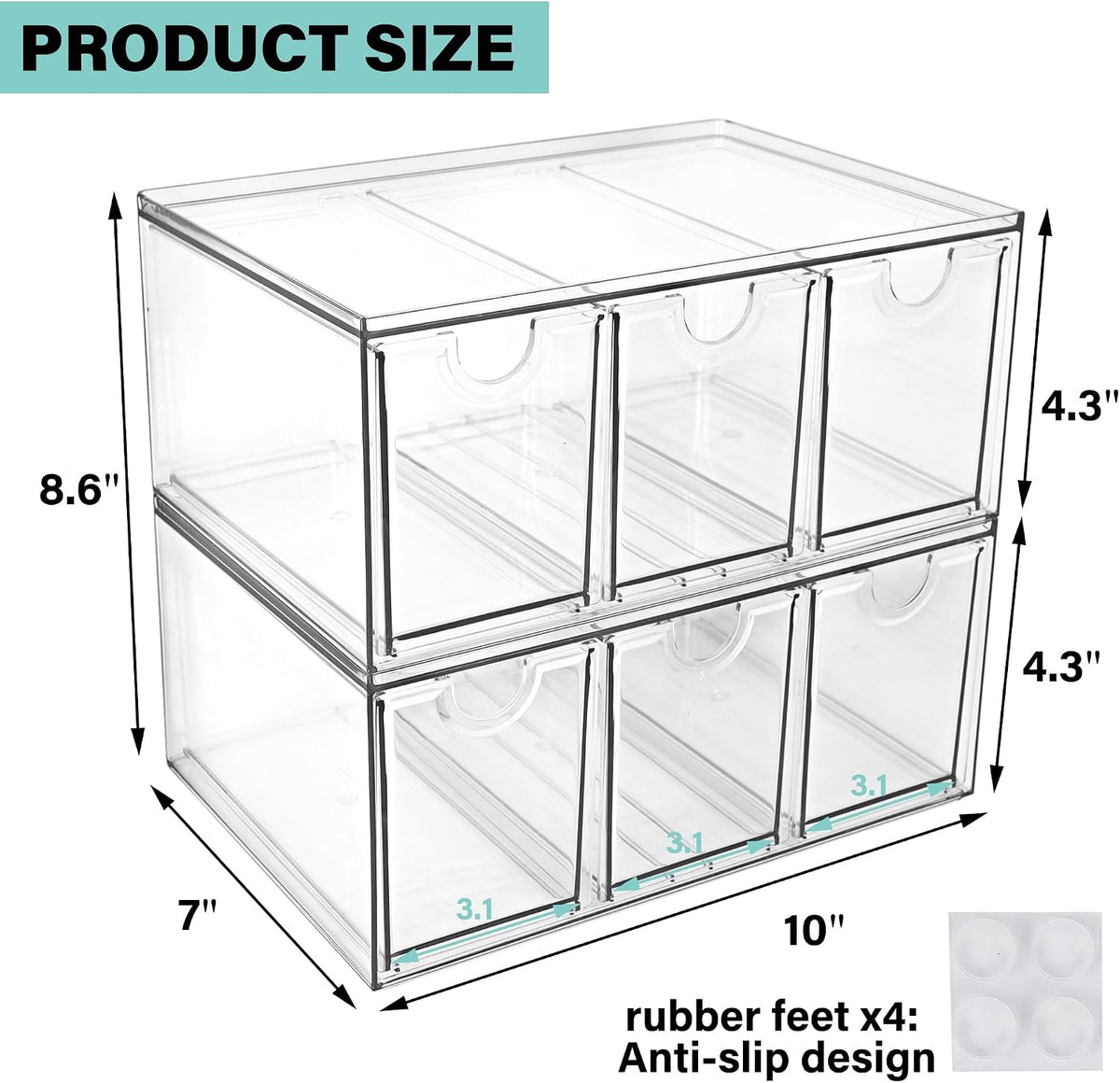Acrylic Drawer Makeup Organizer with 4 Drawers