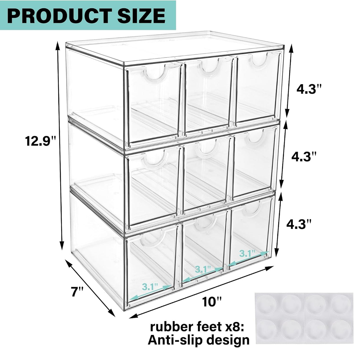 Acrylic Drawer Makeup Organizer with 4 Drawers