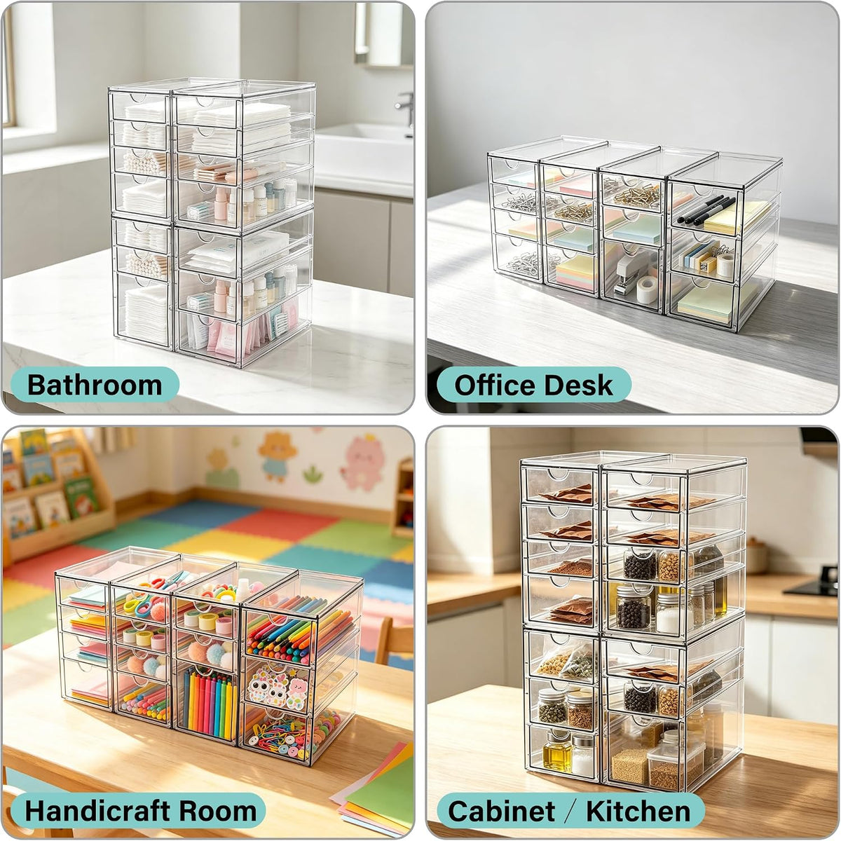 Acrylic Drawer Makeup Organizer with 4 Drawers