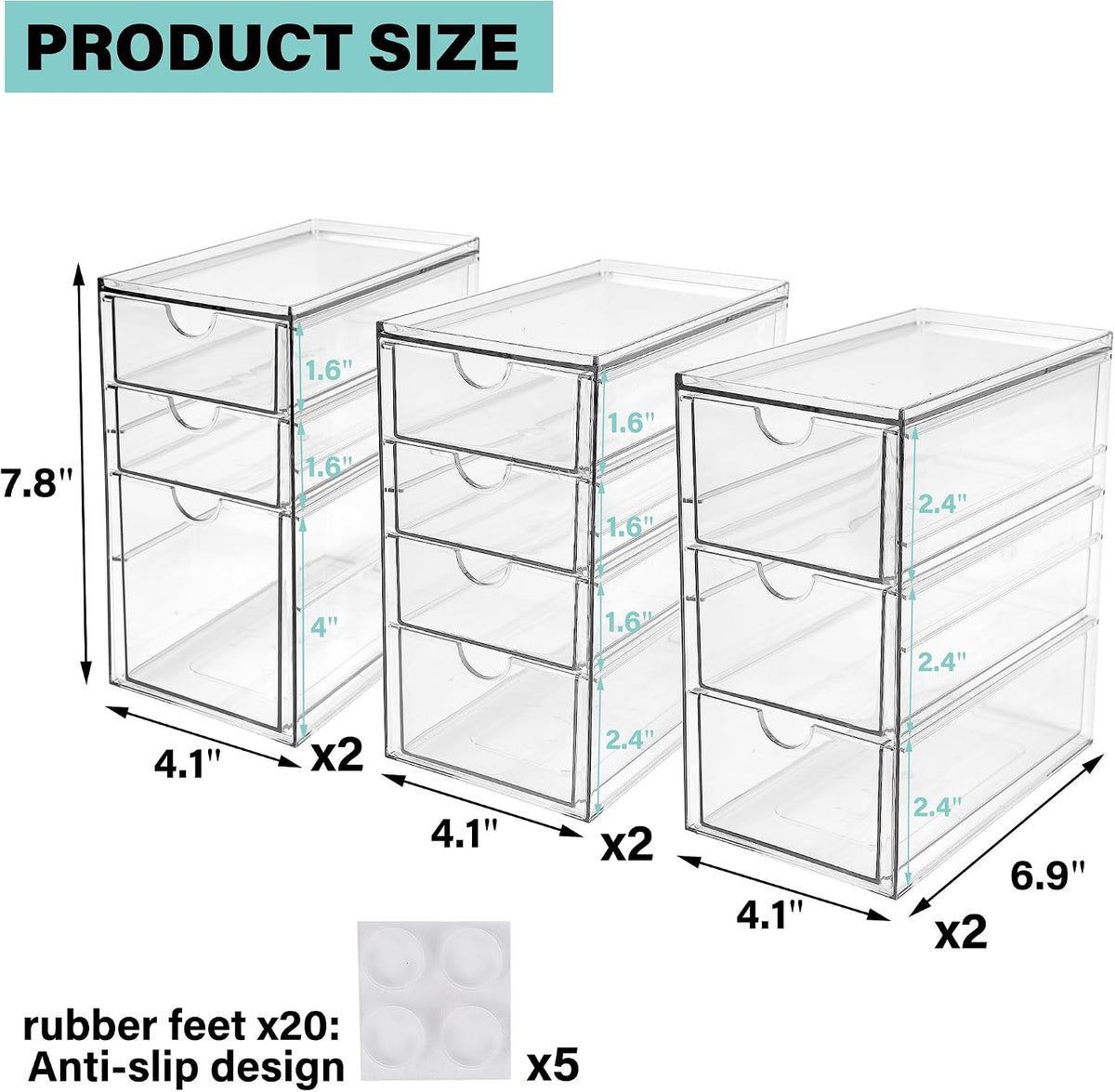 Acrylic Drawer Makeup Organizer with 4 Drawers