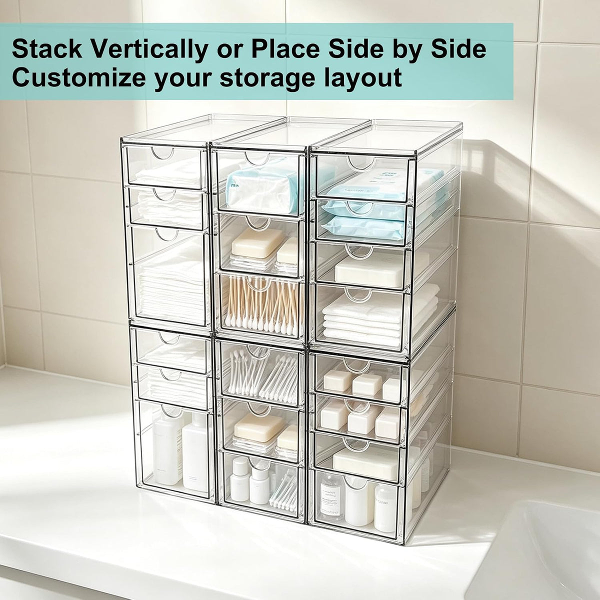 Acrylic Drawer Makeup Organizer with 4 Drawers