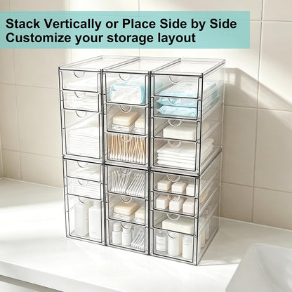 Acrylic Drawer Makeup Organizer with 4 Drawers