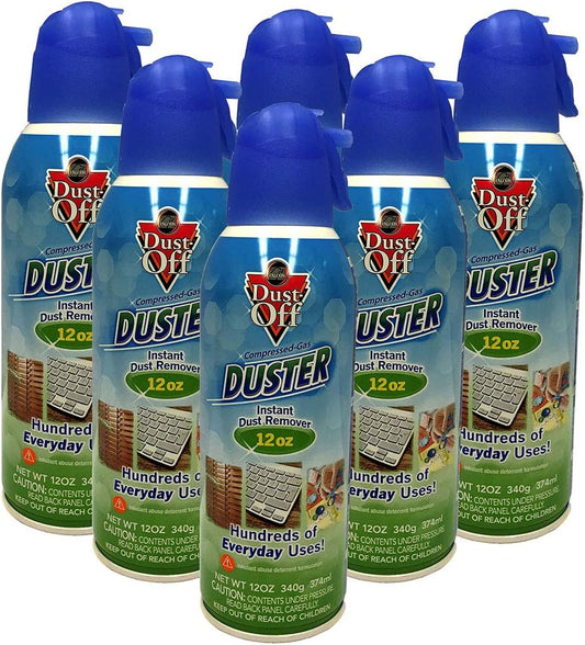 Falcon Compressed Gas Duster for Electronics Devices, 12 oz Cans Last Extra Long, 6 Packs