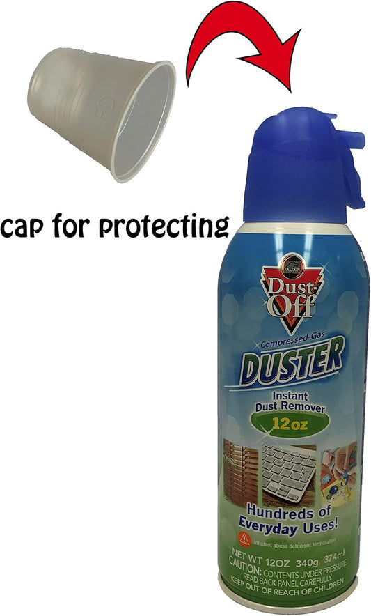 Falcon Compressed Gas Duster for Electronics Devices, 12 oz Cans Last Extra Long, 6 Packs