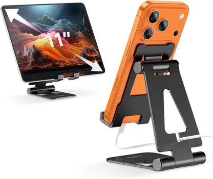 Foldable Cell Phone Stand for Desk, Holder for iPhone,Rose Gold