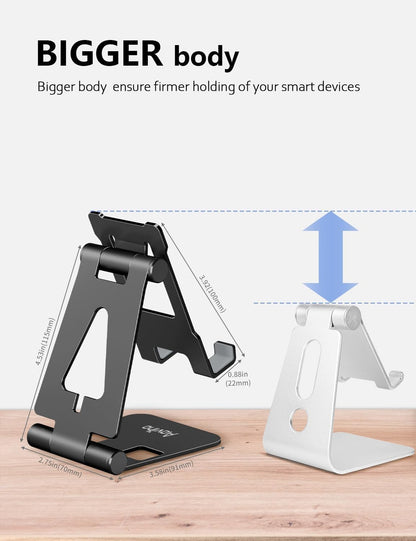 Foldable Cell Phone Stand for Desk, Holder for iPhone,Rose Gold