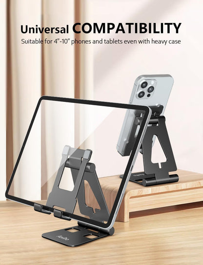 Foldable Cell Phone Stand for Desk, Holder for iPhone,Rose Gold