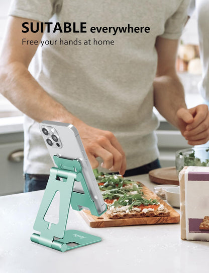 Foldable Cell Phone Stand for Desk, Holder for iPhone,Rose Gold