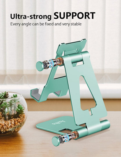 Foldable Cell Phone Stand for Desk, Holder for iPhone,Rose Gold