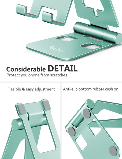 Foldable Cell Phone Stand for Desk, Holder for iPhone,Rose Gold