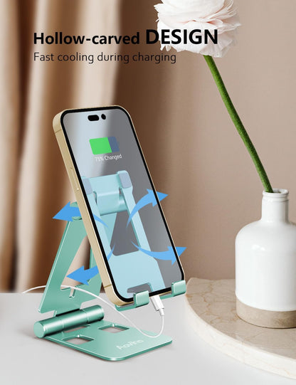 Foldable Cell Phone Stand for Desk, Holder for iPhone,Rose Gold