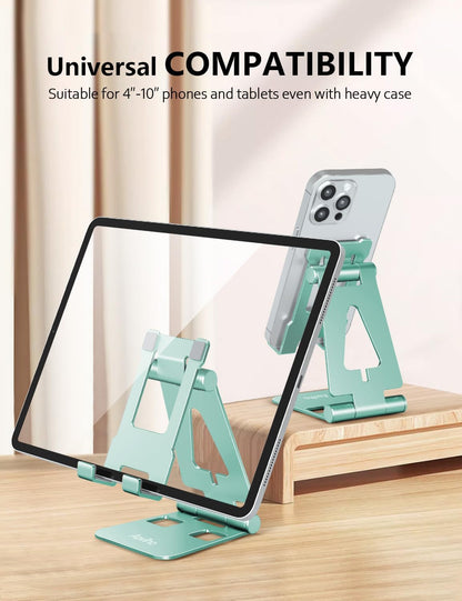 Foldable Cell Phone Stand for Desk, Holder for iPhone,Rose Gold