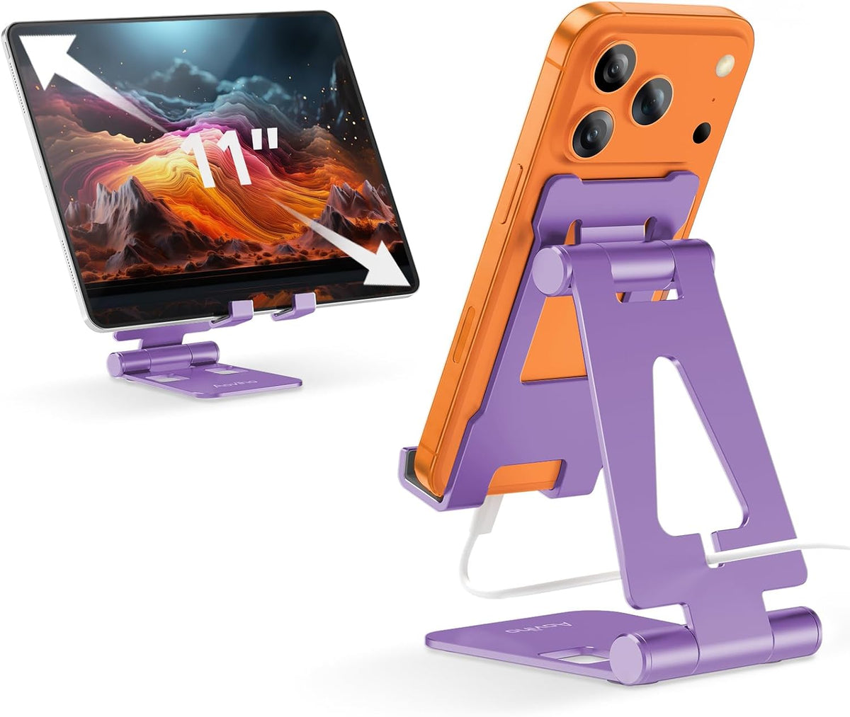Foldable Cell Phone Stand for Desk, Holder for iPhone,Rose Gold