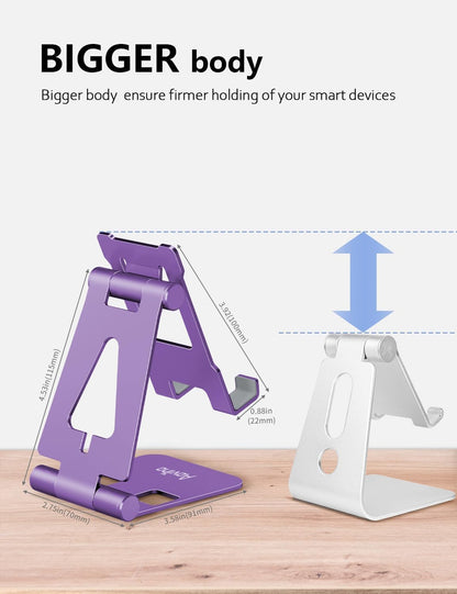 Foldable Cell Phone Stand for Desk, Holder for iPhone,Rose Gold