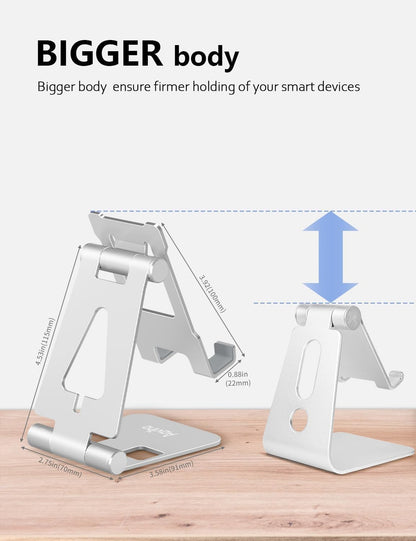 Foldable Cell Phone Stand for Desk, Holder for iPhone,Rose Gold