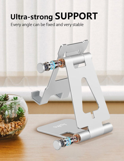 Foldable Cell Phone Stand for Desk, Holder for iPhone,Rose Gold
