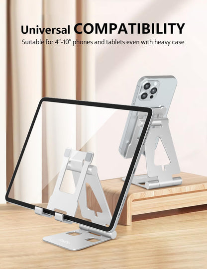 Foldable Cell Phone Stand for Desk, Holder for iPhone,Rose Gold