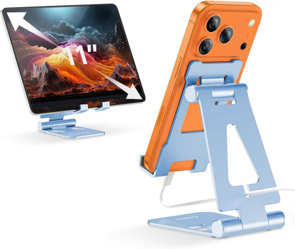 Foldable Cell Phone Stand for Desk, Holder for iPhone,Rose Gold