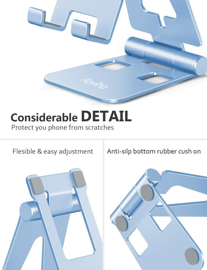 Foldable Cell Phone Stand for Desk, Holder for iPhone,Rose Gold
