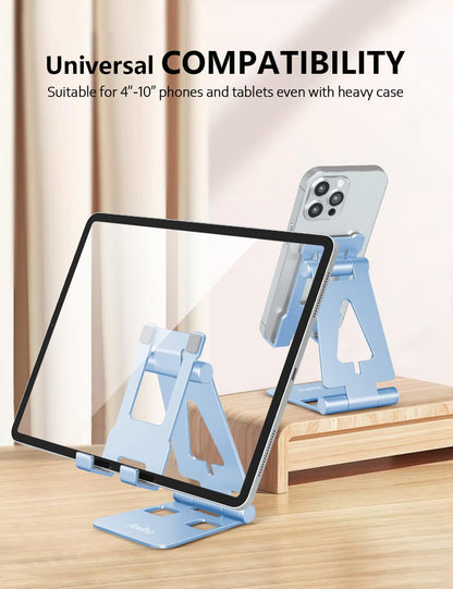 Foldable Cell Phone Stand for Desk, Holder for iPhone,Rose Gold