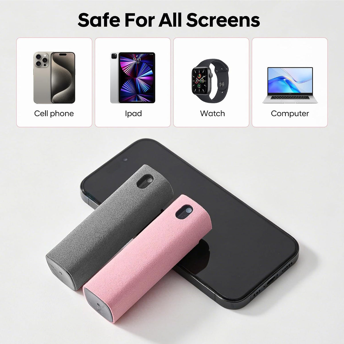 Touchscreen Screen Cleaner Spray, for Phones iPad Car (Grey)