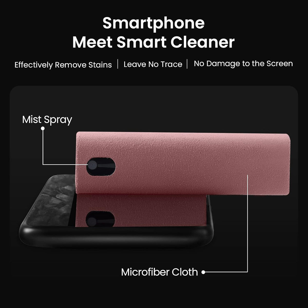 Touchscreen Screen Cleaner Spray, for Phones iPad Car (Grey)