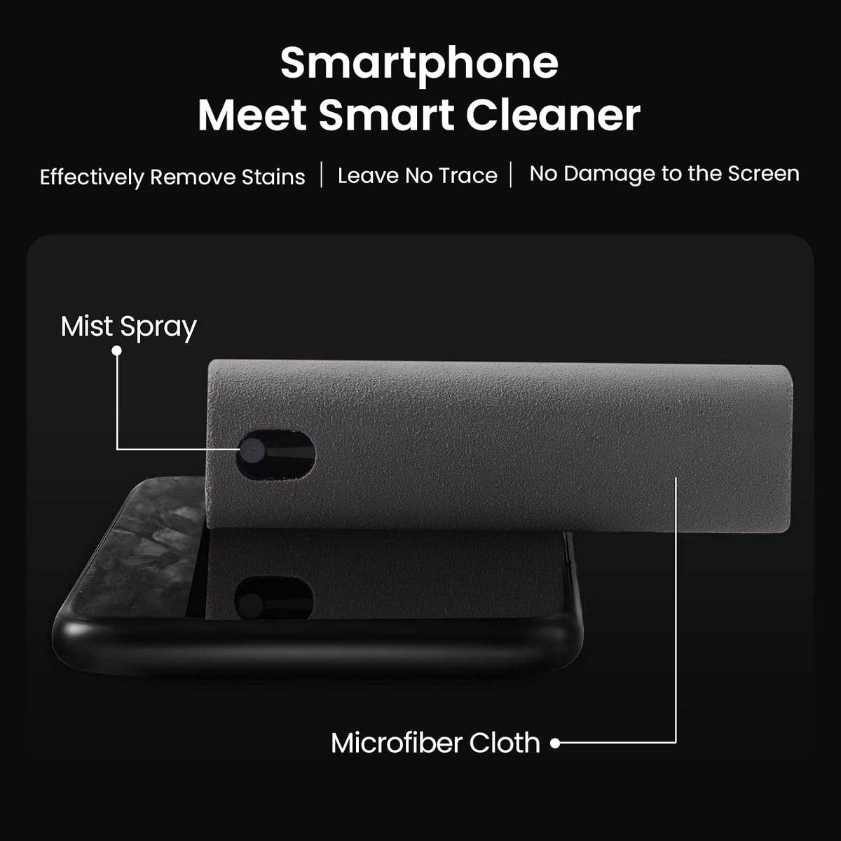 Touchscreen Screen Cleaner Spray, for Phones iPad Car (Grey)