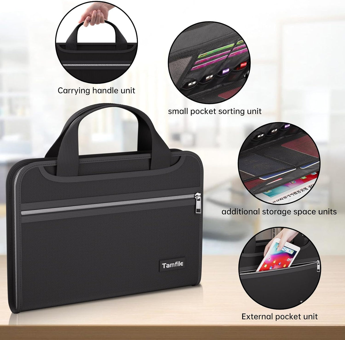 Fireproof Accordion File Organizer, Expanding File Folder