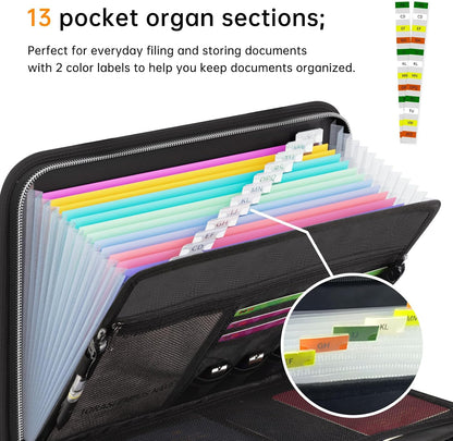 Fireproof Accordion File Organizer, Expanding File Folder