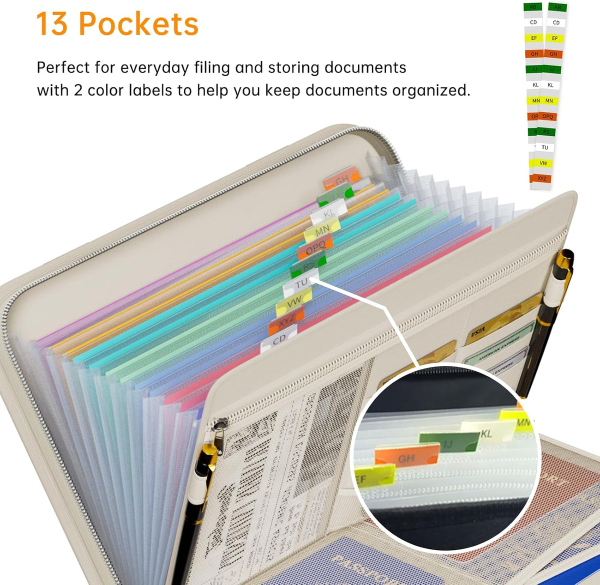 Fireproof Accordion File Organizer, Expanding File Folder